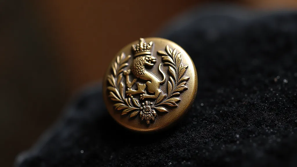 Victorian brass military button with a lion crest