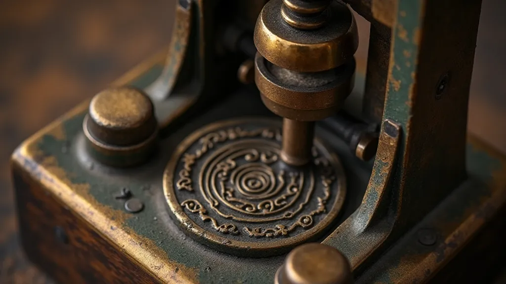 Victorian button stamping machine