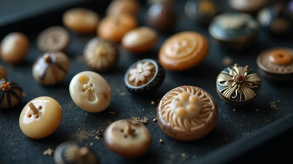 A variety of antique Victorian buttons