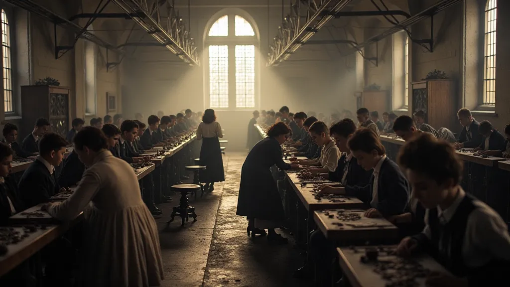Victorian button factory interior