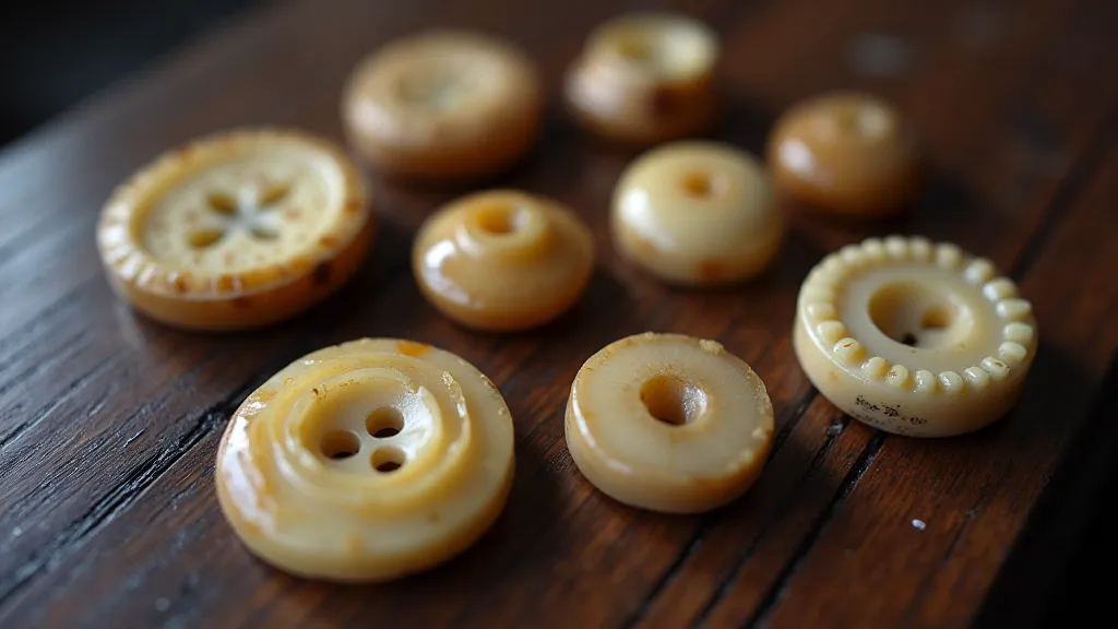 Collection of antique horn buttons