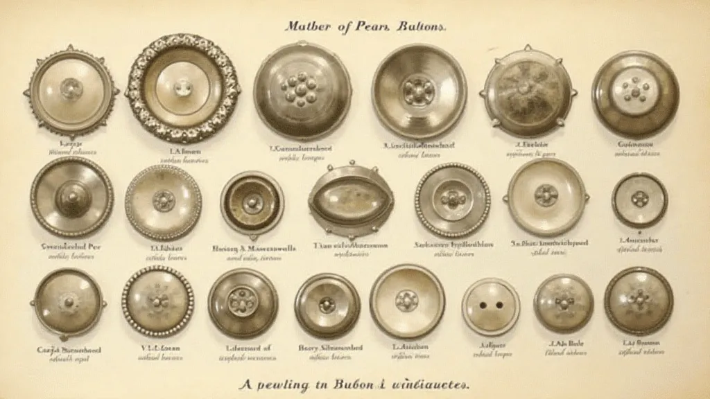 Mother of pearl buttons from a vintage catalog